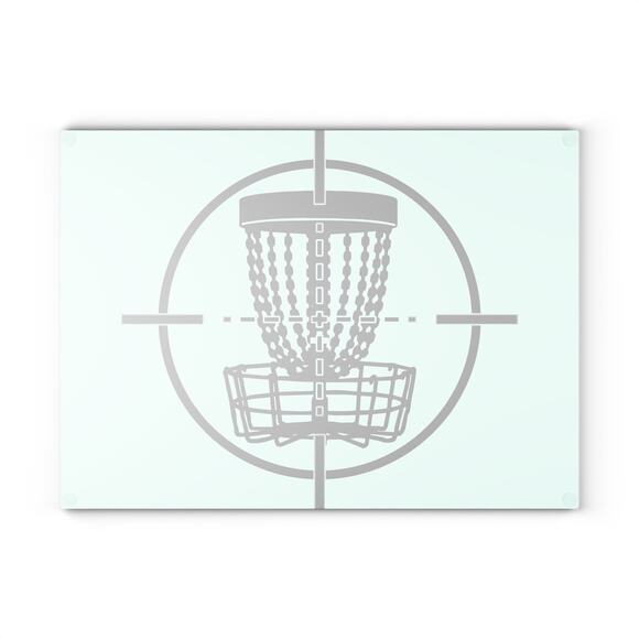 Disc Golf Basket Bullseye Glass Cutting Board Discgolf Discgolfer Gift - Picture 2 of 8